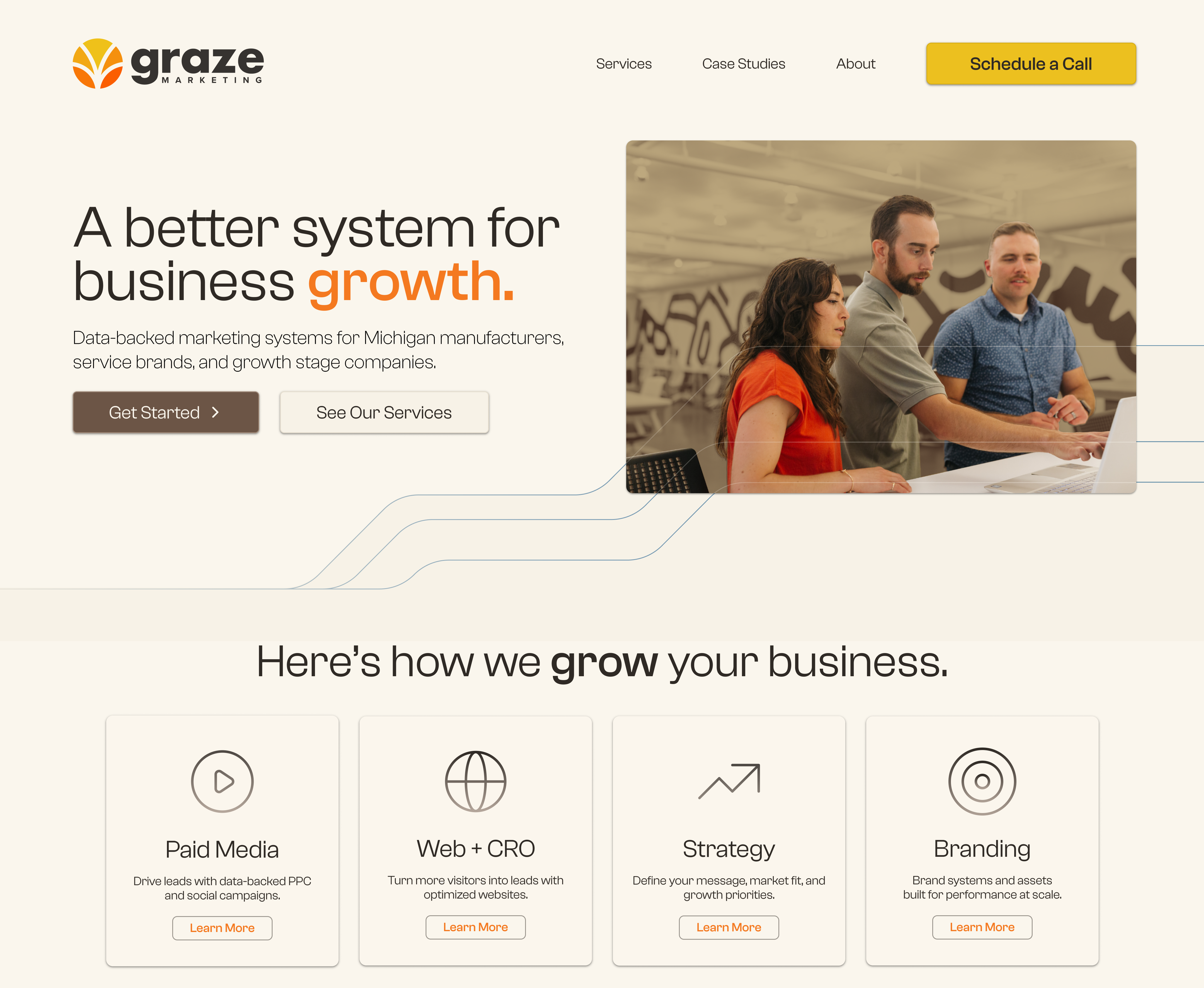 Graze Marketing landing page